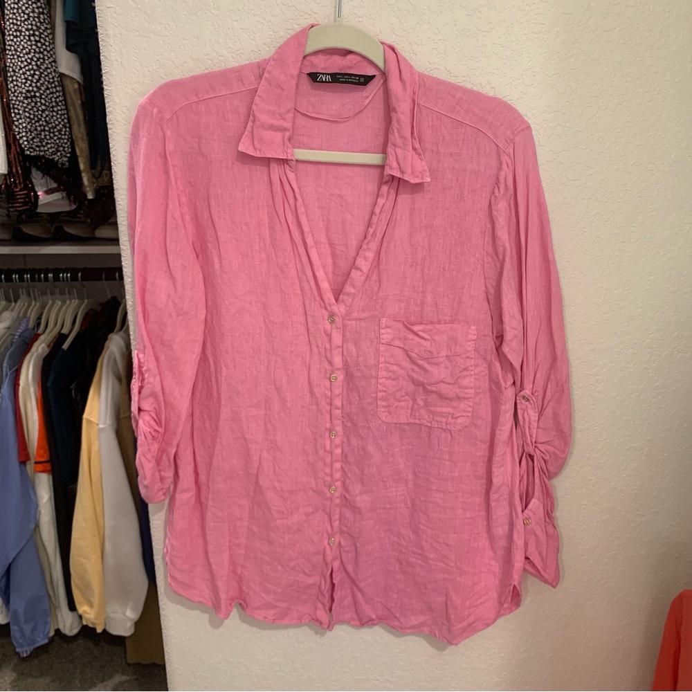 100% Linen Zara Button Down